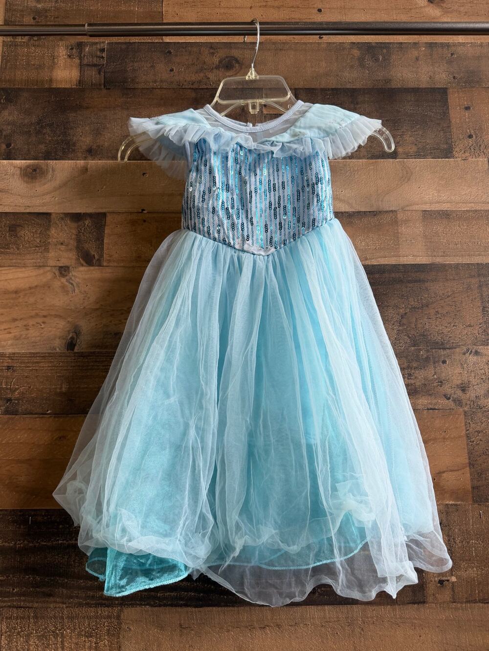 Girls Blue Sequin Princess Cinderella Dress Costume -Party Pageant - Size 100 3T